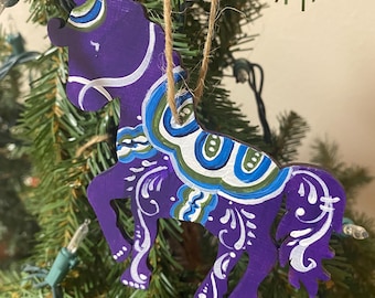 Swedish Dala Unicorn Ornament