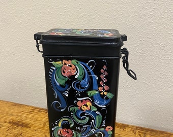 NEW Norwegian Rosemaled Metal Canister