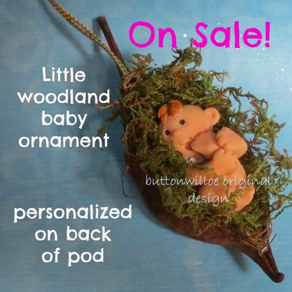 Babys First Christmas Woodland Baby Boy  Personalized