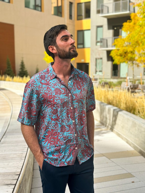 mens silk dress shirts short sleeve Sleek Men's Silk Camp Shirt