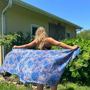 Silk Sarong Wrap Dress or Skirt, Lightweight Tropical Pareo, Boho Cover Up, Summer Beachwear, Silk Wrap Dress, Island Luxe, Travel Essential