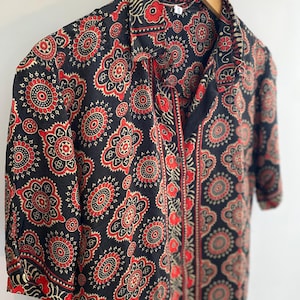 Mens Silk Short Sleeve Button Down Shirt - Lightweight Printed Sari Fabric, Summer Casual Shirt, Breathable & Unique