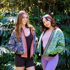 Silk Bomber Jacket w. Fleece Interior, Multiple Pattern Colors Available, Unisex ZipUp Outerwear