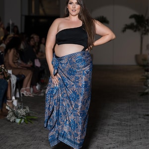 beach cover up wrap dress plus size Turquoise Plus Size Silk Beach Cover-up – Lindsey Brown main image 0