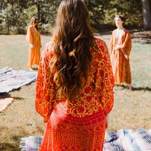 Pink Silk Kimono Robe: Long Loungewear Dressing Gown image 6