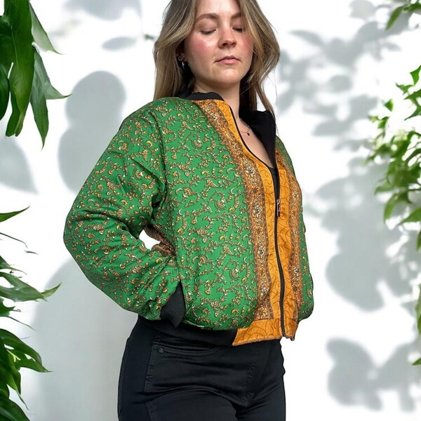 Dark Green Leather Biker Jacket