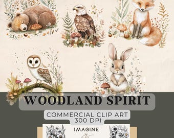 PNG Clip Art Watercolor Woodland Spirits
