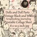 Dolls and Doll Parts Printable Download, Vintage Doll Illustrations Digital Collage Sheet, Black ...