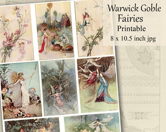 Fairies Printable, Victorian Illustrations by Warwick Goble, Digital Download