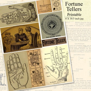 Fortune Teller Printable Collage Sheet  Antique Images