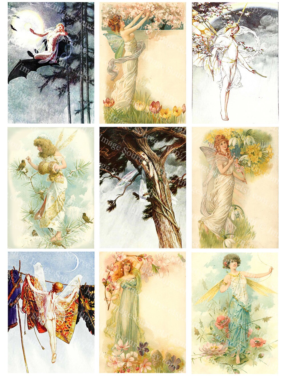 Printable Fairy Cards, Journaling Scrapbooking Embellishments, Digital ...