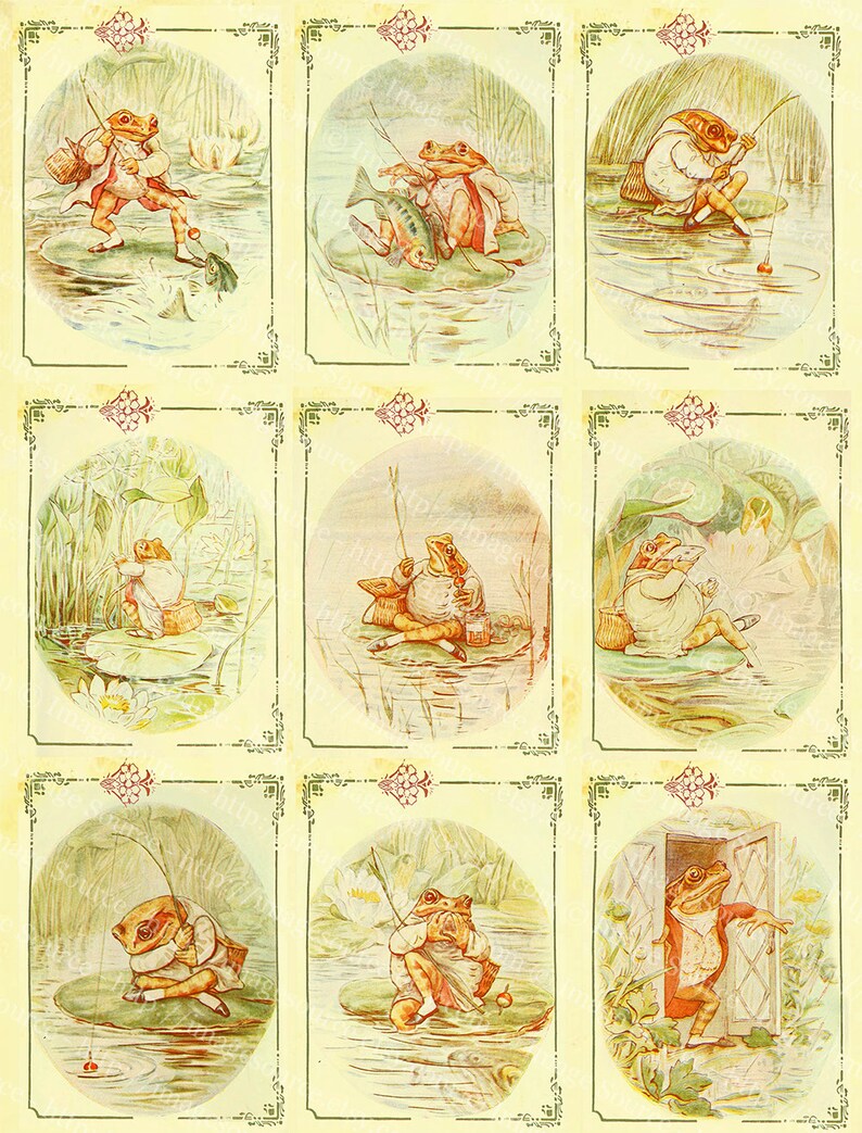 Fairy Tale Frogs Printable Beatrix Potter Illustrations, Scrapbooking ...