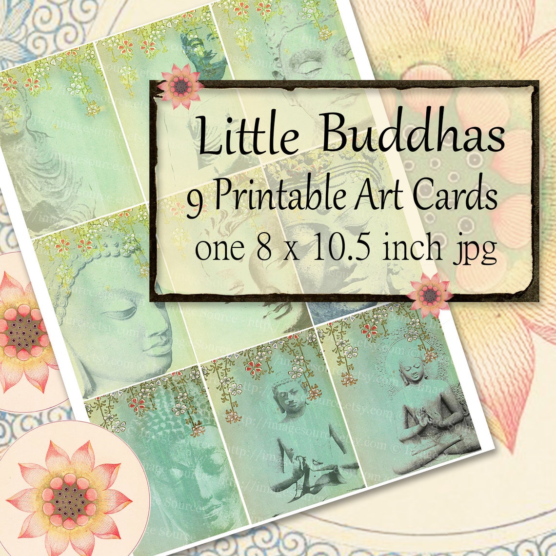Little Buddhas Printable Art Cards Scrapbooking Journaling | Etsy