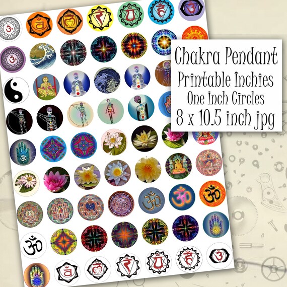 Printable Chakra Pendant Images One Inch Circles Digital - Etsy