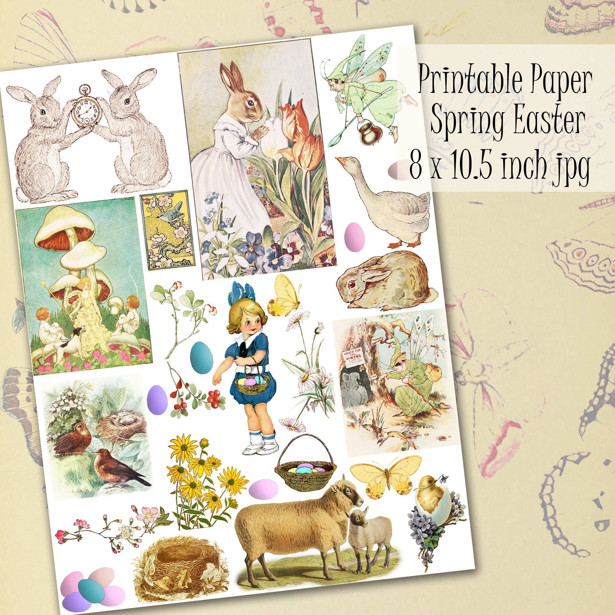 Easter Printable Paper Card Making Scrapbooking Journaling - Etsy