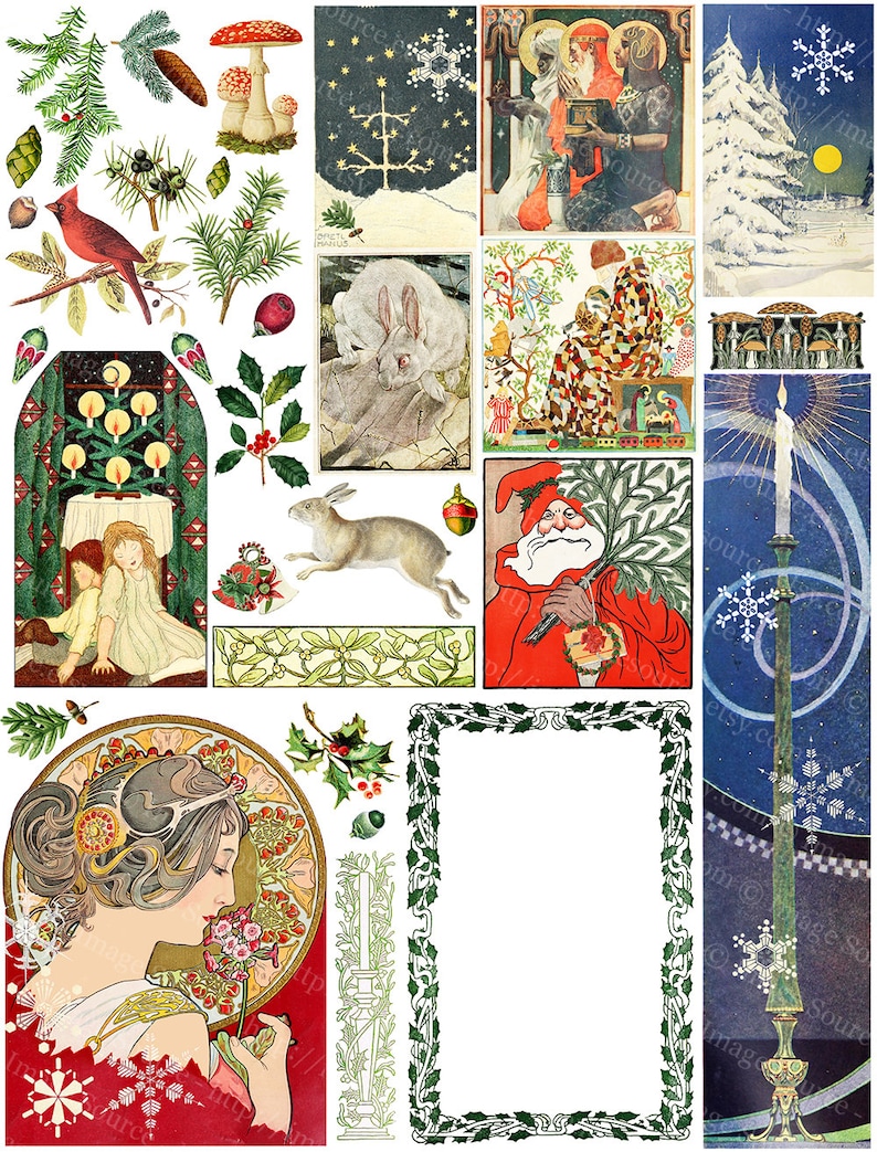 Printable Christmas Embellishment for DIY Winter Holiday Greeting Cards ...