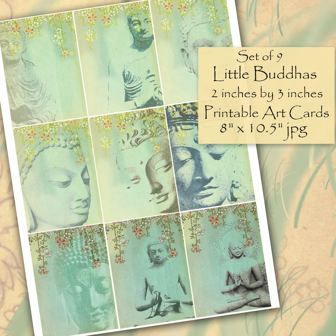 Little Buddhas Printable Art Cards Scrapbooking Journaling - Etsy