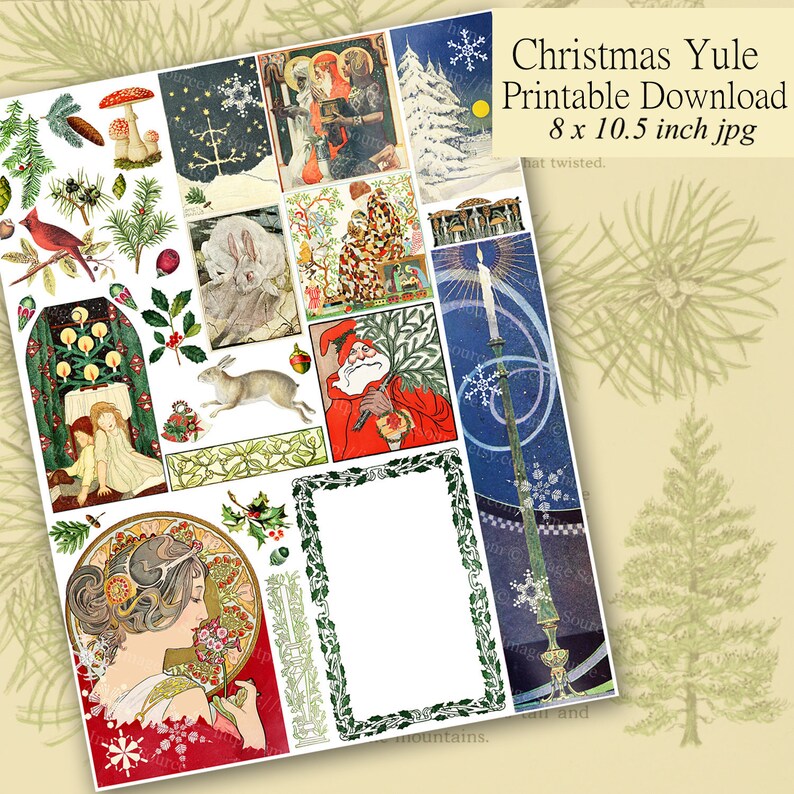 Printable Christmas Embellishment for DIY Winter Holiday Greeting Cards ...