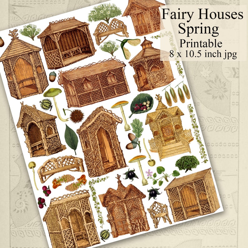 Fairy Houses Printable Scrapbooking Journaling Download Etsy