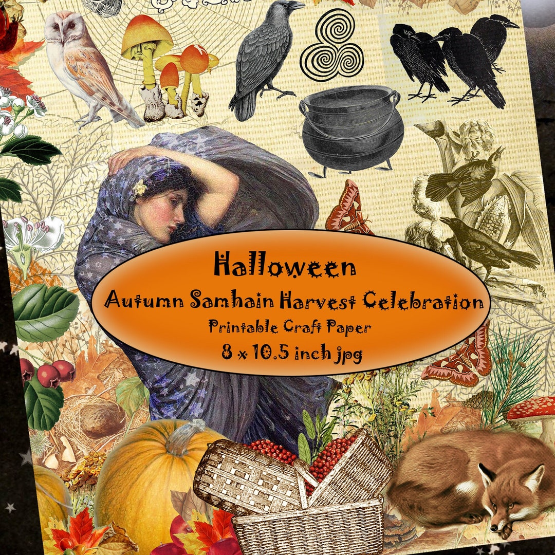 Printable Fall Harvest Samhain Halloween, Craft Paper, Mabon ...