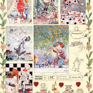 Printable Alice in Wonderland Children's Book Color Illustrations ...