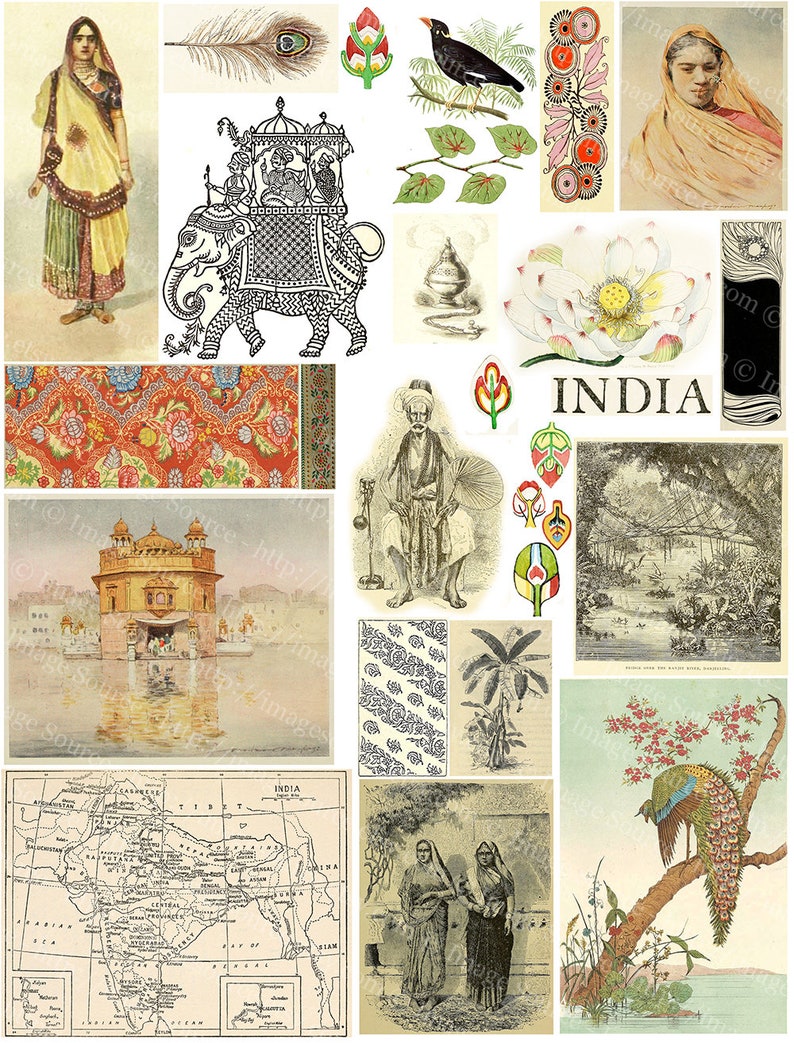 Travel to India Printable Scrapbook Images I Journaling Etsy Australia