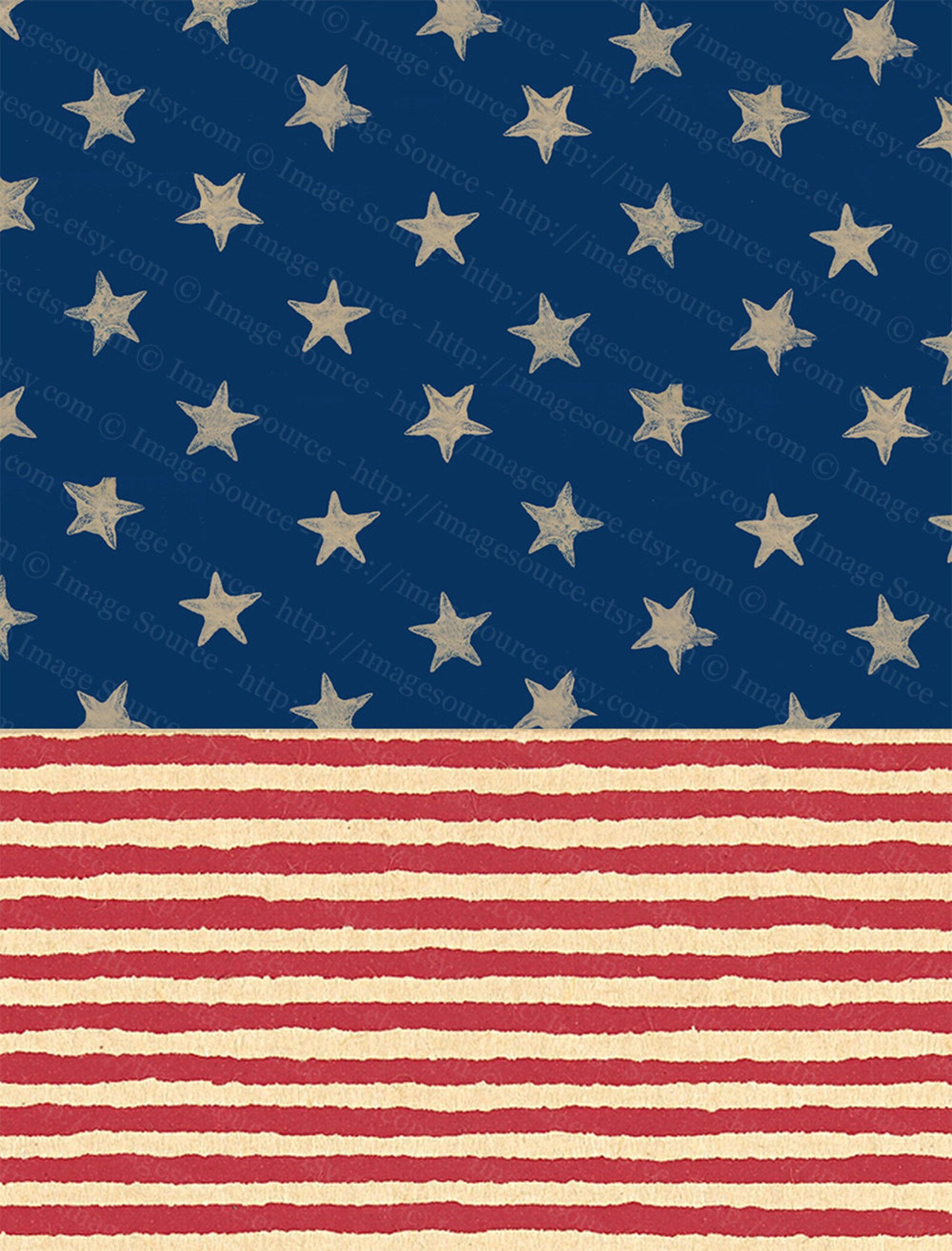 Stars And Stripes Printable Paper Set of 3 Americana Themed | Etsy