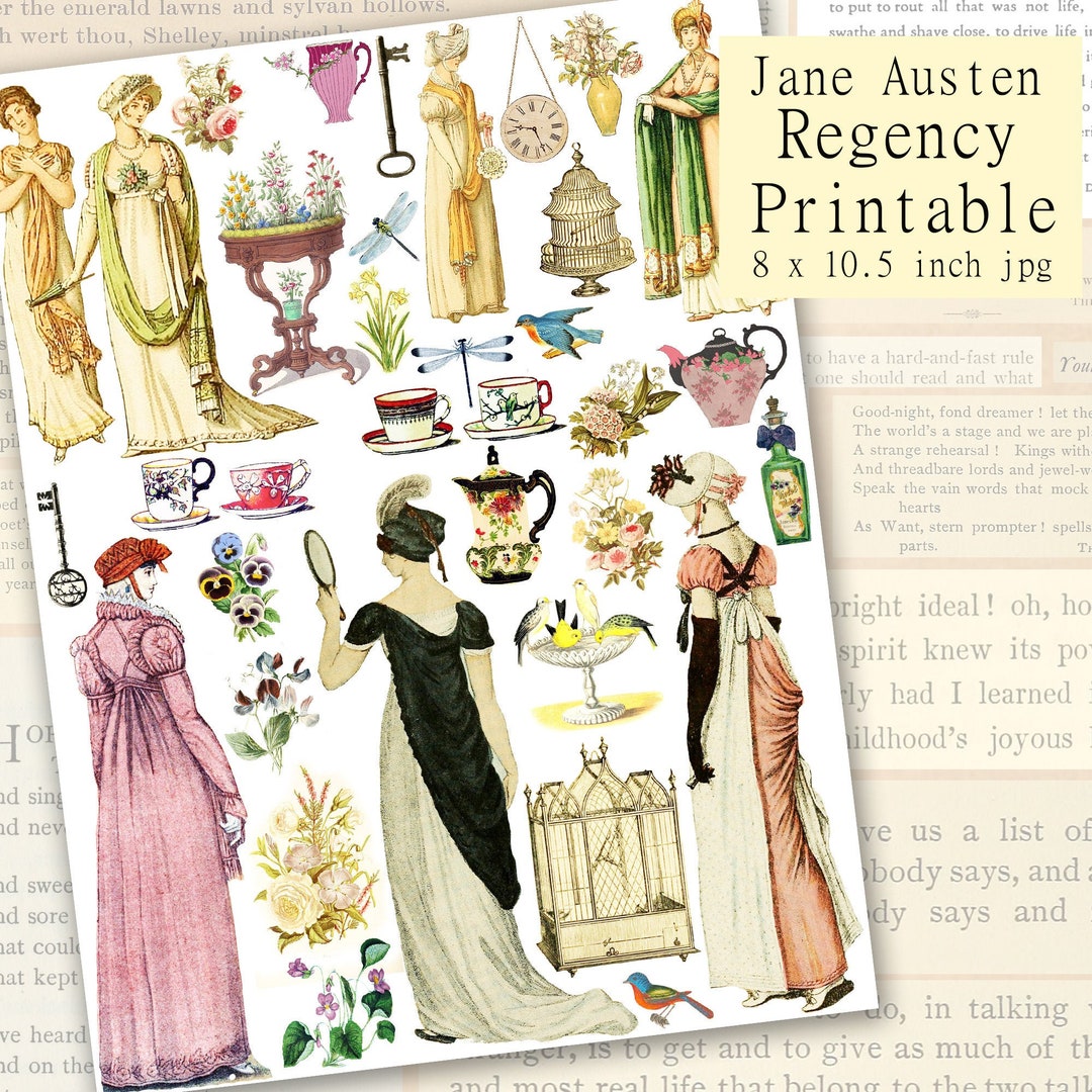 Jane Austen Regency Printable, Scrapbooking, Junk Journals, Decoupage ...