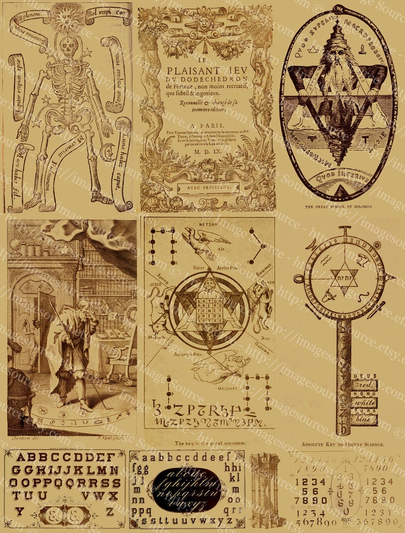Medieval Mysticism Printable Occult Symbols and Illustrations | Etsy