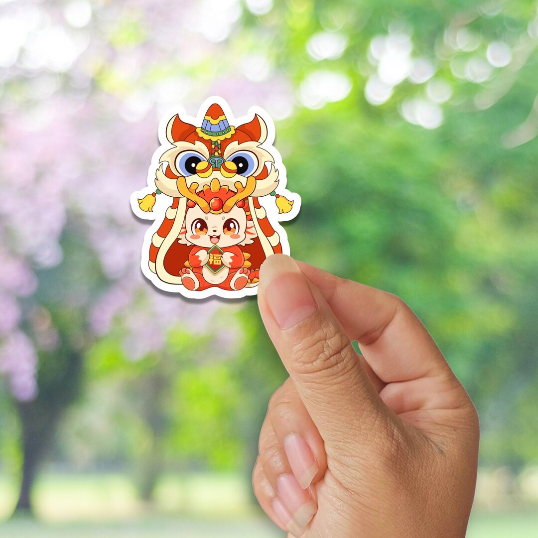 Chinese New Year Sticker Lunar New Year 2024 Year of the Etsy