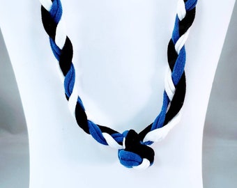 Sensory Jewelry small black, white and blue necklace
