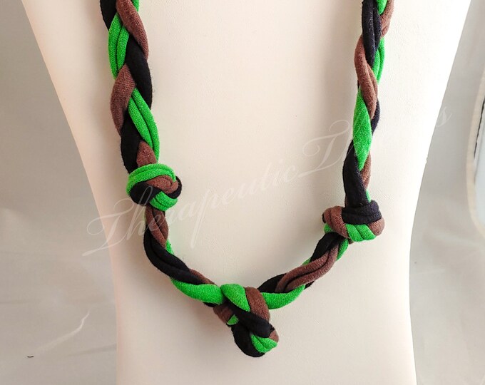 Featured listing image: Sensory Jewelry size medium brown, bright green and black
