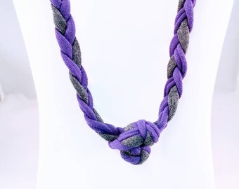 Sensory Jewelry size medium  purple and gray necklace