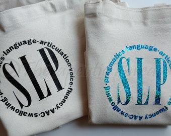 Speech Language Pathology Tote bag 15x20 _SLP words