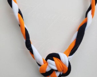 Sensory Jewelry size medium orange, white and black necklace