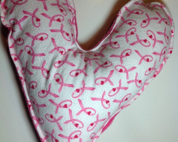 Featured listing image: Sensory cuddle heart "armpit" pillows - pink ribbon
