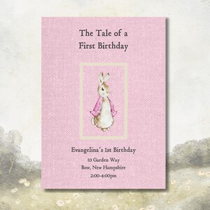 Peter Rabbit/Lily Bobtail Birthday Party Invitation Template | Digital Download | Lily Bobtail Party Invitation | Canva Editable Template