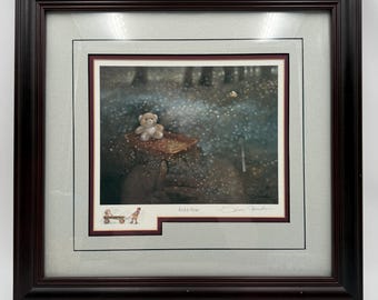 Gene Roncka Teddybär - Gedruckte Lithographie, signiert, mattiert und gerahmt