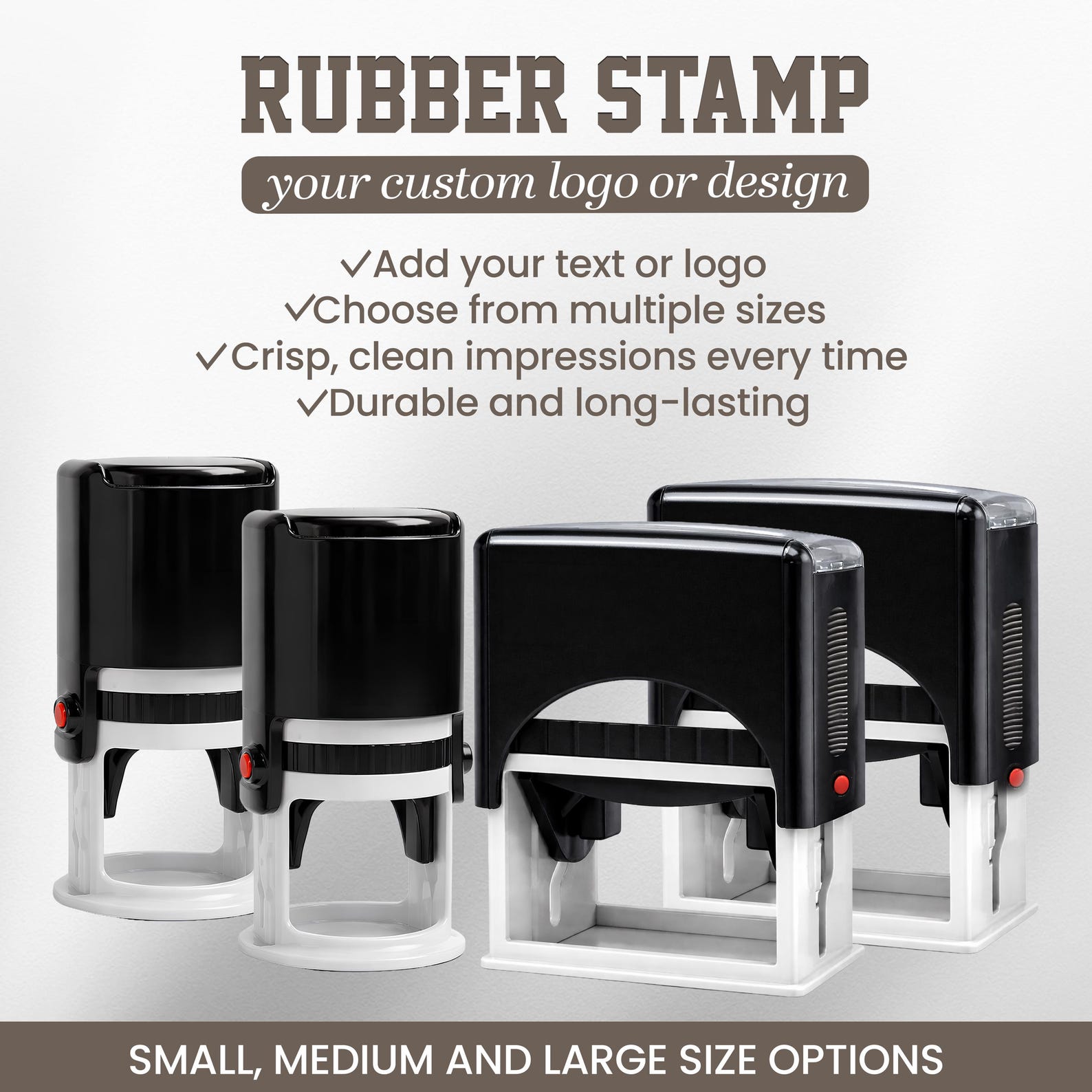 Personalized Rubber Stamp, Custom Logo Branding Tool, Round Rectangle ...