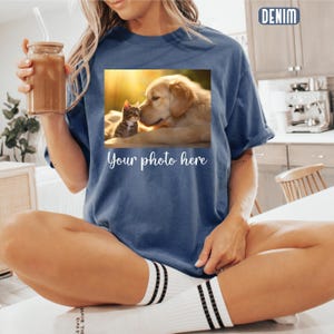 Custom Photo Comfort Colors® T-shirt, Customized Text Outfit, Personalized Family Picture Shirt, Custom Image Tee, Make Your Own Clothings