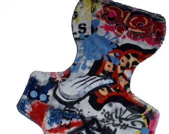 Super Core- Graffiti Minky Reusable Cloth Goddess L Pad- WindPro- 14.5 Inches