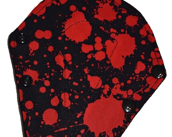 Liner Core- Blood Splatter Reusable Cloth Thong Liner Pad- Windpro Fleece- 8 Inches