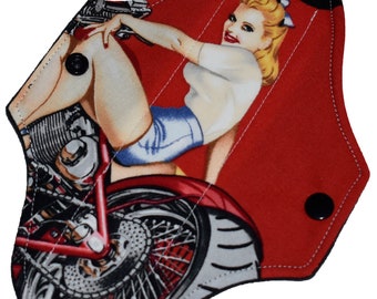 Liner Core- Sexy Motorcycle Pinups Reusable Cloth Mini Pad- WindPro 7.5 Inches (19 cm)