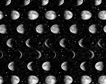 CUSTOM CREATION | Moon Phases Cotton Flannel | From 6 to 18 Inches Long || Handmade Cloth Pad made to order