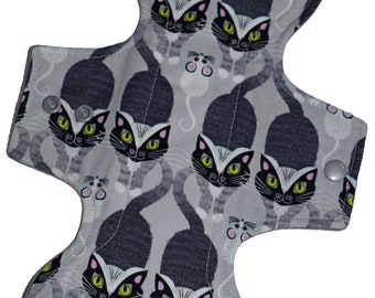 Moderate Core- Siamese Cats Reusable Cloth Overnight Pad- WindPro Fleece 10.5 Inches (26.5 cm)