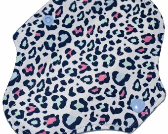 Light Core- Rainbow Leopard Jersey Knit Reusable Cloth Petite Pad- 6.5 Inches