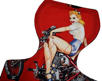 Super Core- Sexy Biker Pinups Reusable Cloth Goddess L Pad- WindPro- 14.5 Inches