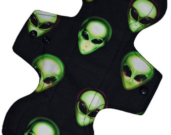 Moderate Core- Aliens Reusable Cloth Overnight Pad- WindPro Fleece 10.5 Inches (26.5 cm)