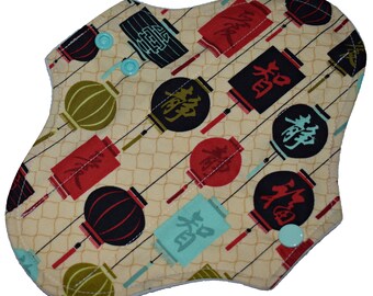 Light Core- Festival Lanterns Reusable Cloth Pantyliner Pad- WindPro Fleece- 8.5 Inches