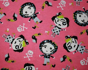 CUSTOM CREATION | Pink Zombie Girl Flannel Cotton Flannel | From 6 to 18 Inches Long || Handmade Cloth Pad made to order